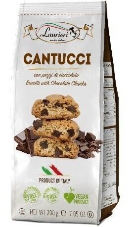 Itāļu cepumi LAURIERI Cantucci, ar šokolādi, 200g